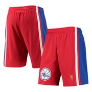 Men's Mitchell \u0026 Ness Red Philadelphia 76ers 1996-97 Hardwood Classics Swingman Shorts